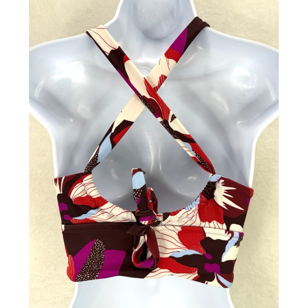 Athleta D-DD Size Small Floral Plunge Bikini Swim Top Hermosa Hero Bloom - Picture 4 of 10